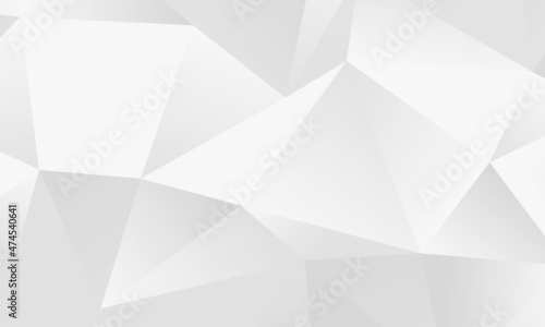Futuristic white low poly background, abstract geometric rumpled triangular style.