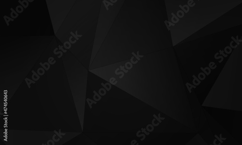Futuristic black low poly background  abstract geometric rumpled triangular style.
