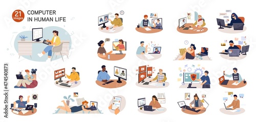 Computer People Flat Set