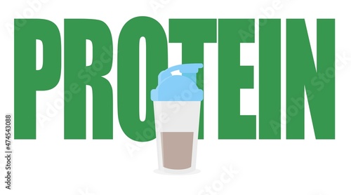 Vector Isolated Illustration of a Protein Shaker. Protein Shaker Flat Icon