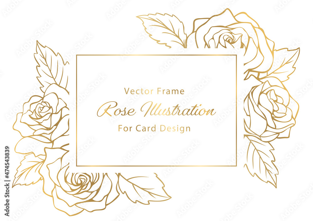 Card Design with Rose Illustration Card Design with Rose Illustration
