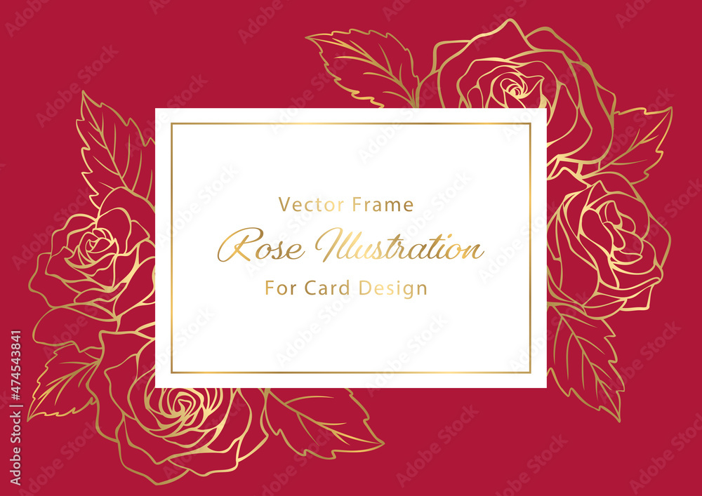 Card Design with Rose Illustration Card Design with Rose Illustration