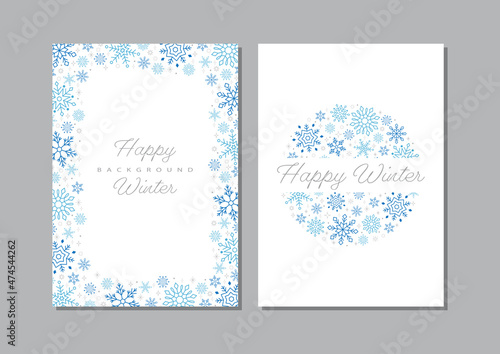 Set of Card Design with Snowflake Illustrations