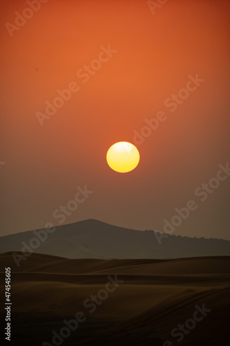 beautiful sunset in desert