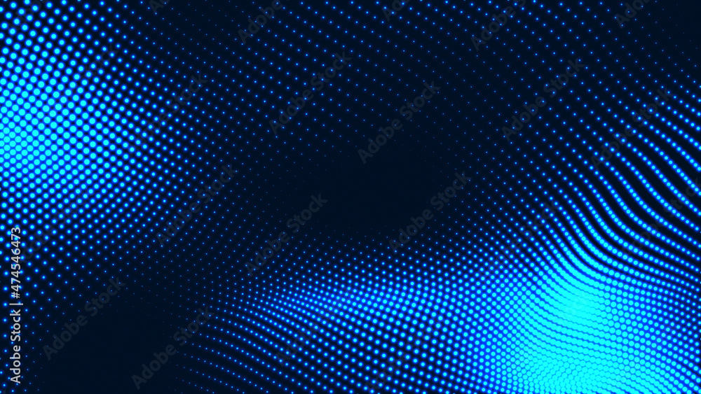 Abstract dot white blue wave gradient texture technology background.