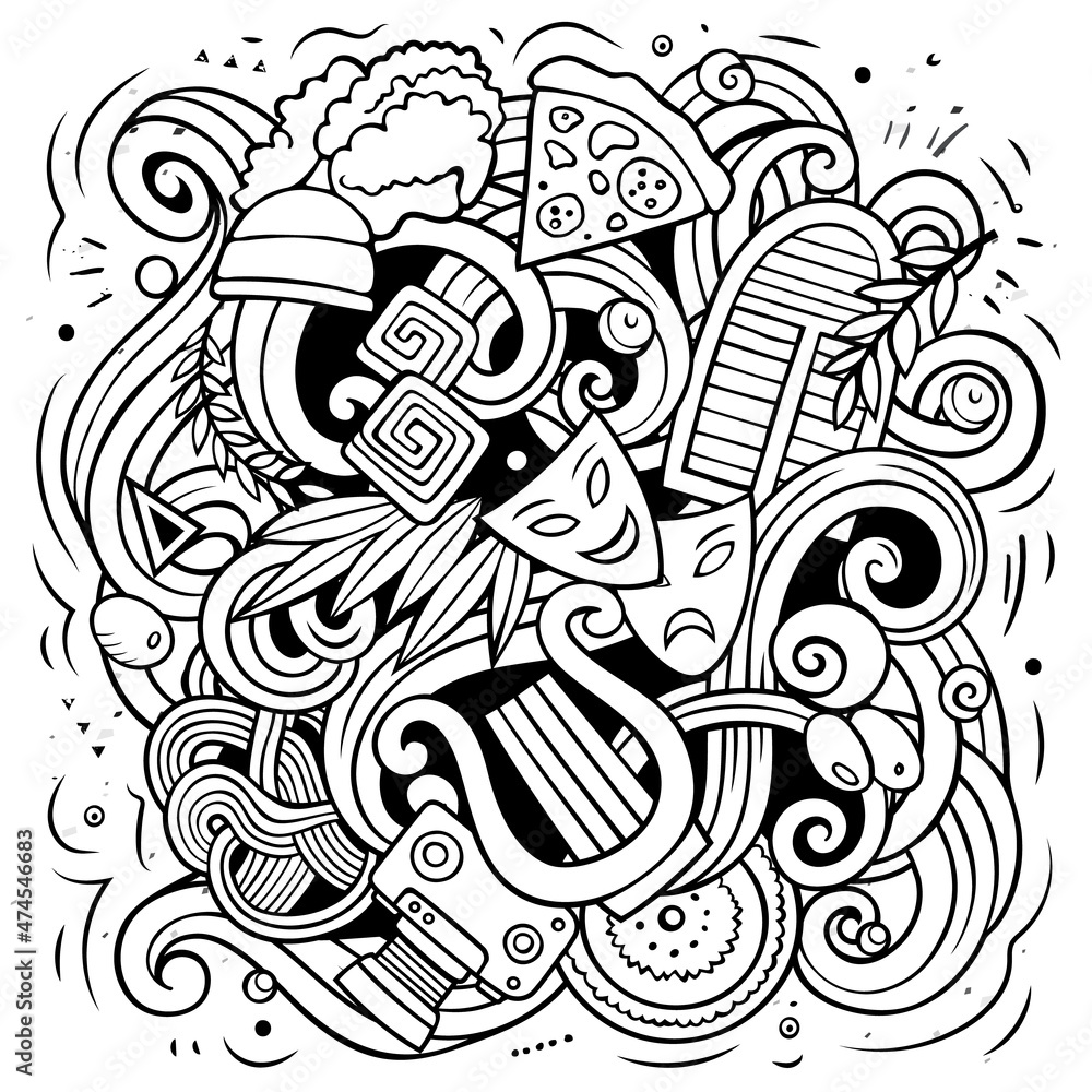 Italy cartoon vector doodle illustration Italy cartoon vector doodle illustration