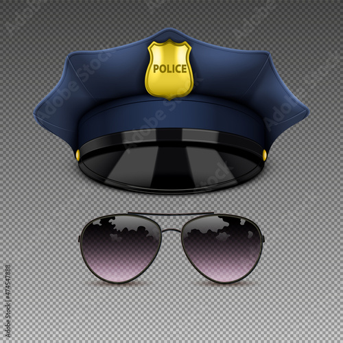 Police Hat Eyeglasses Set
