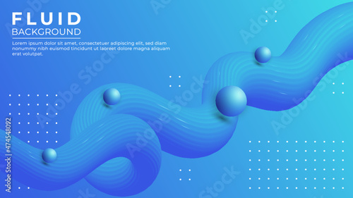 3D Fluid abstract vector trendy modern background illustration design.