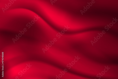 Silk red background. Abstract vector pattern with copy space. Liquid wave texture, smooth drapery wallpaper. Wedding fabric, satin. Wavy design for banner, card, postcard, backdrop