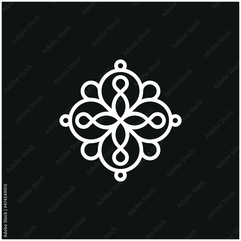 Mandala Ornaments, Geometric Emblems, Icons of Beauty and Fashion Pattern Logos Mandala Ornaments, Geometric Emblems, Icons of Beauty and Fashion Pattern Logos