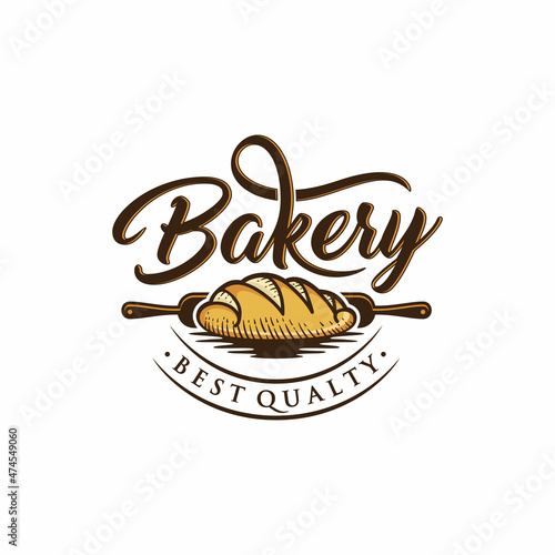 Vintage retro bakery logo design 