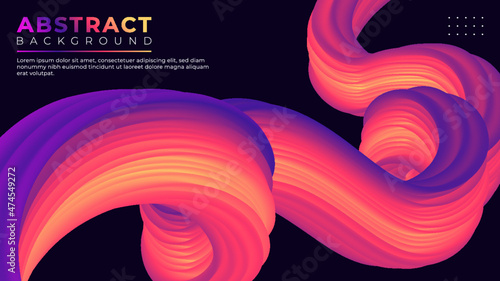 3D Fluid abstract vector trendy modern background illustration design.