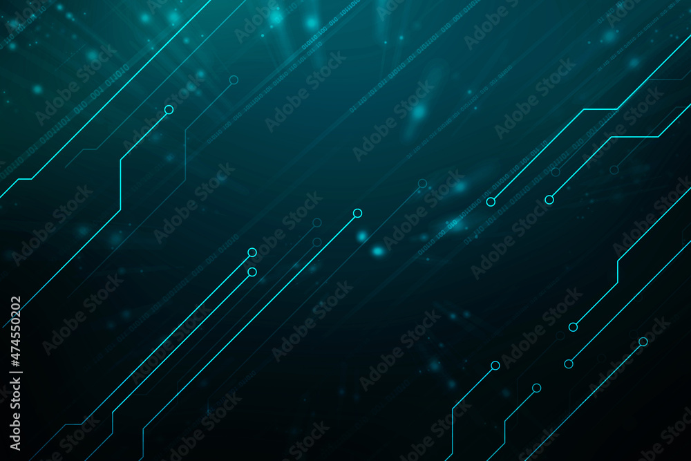 Obraz premium 2d illustration abstract digital binary data on computer screen