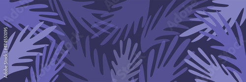 Tropical leaves in very peri color on the dark background 