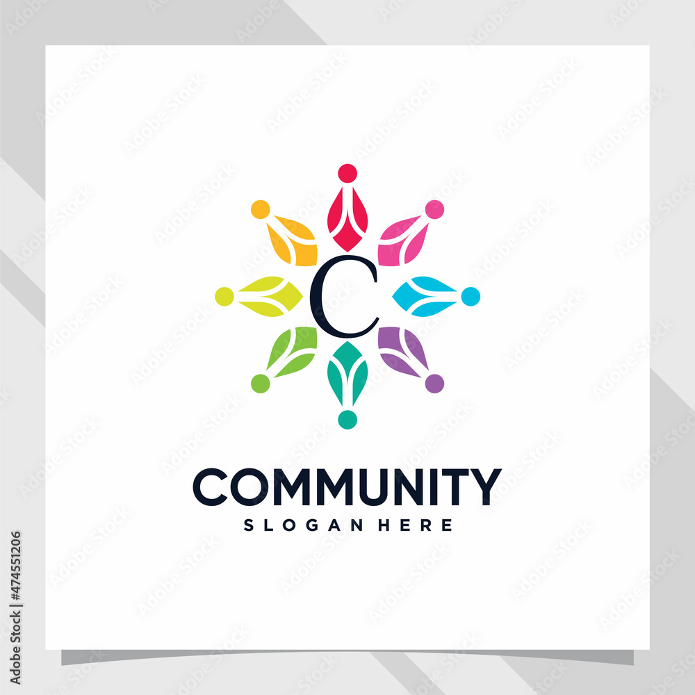 Community logo design template with unique concept Community logo design template with unique concept