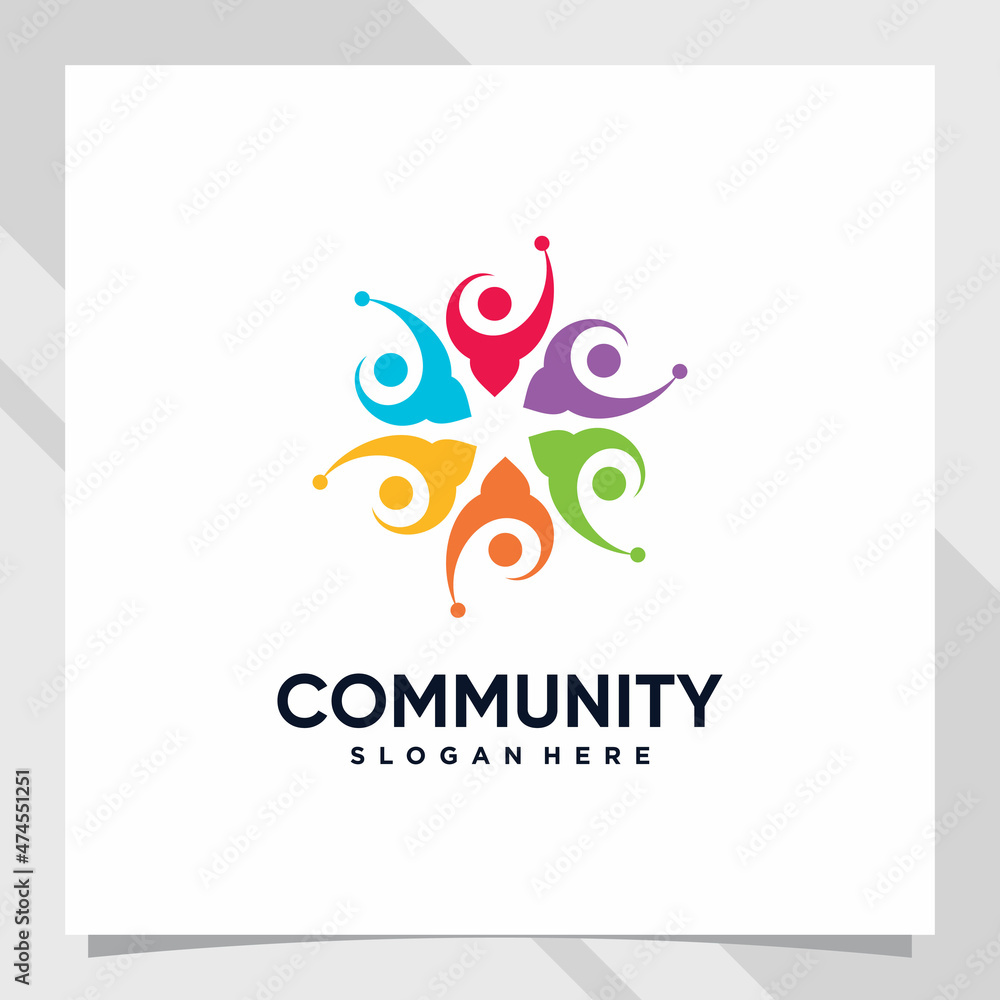Community logo design template with unique concept