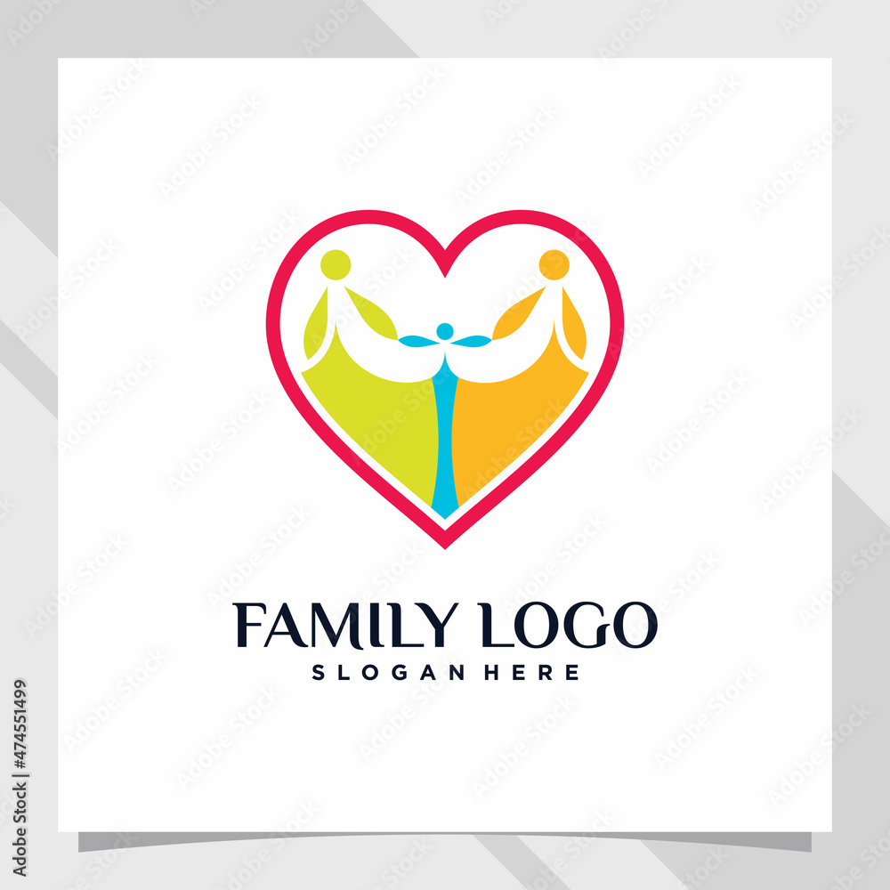 family logo design template with creative element family logo design template with creative element