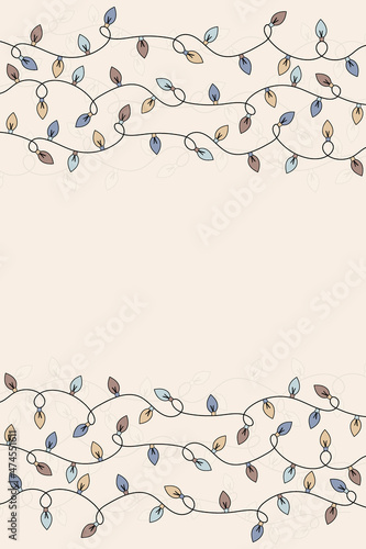 Concept of an empty background with festive lights. Christmas design. Vector