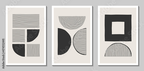 Artistic geometric abstract creative vector design for wall decoration, cover, brochure and wallpaper, trendy modern art grunge composition