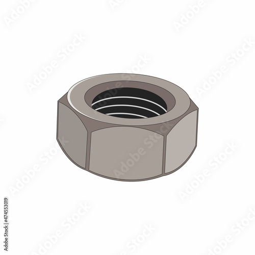 Isolated nut 3d vector graphics