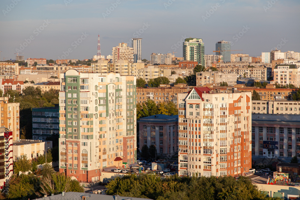 Houses on Lesnaya street. Aerial photography. Samara, Russia.