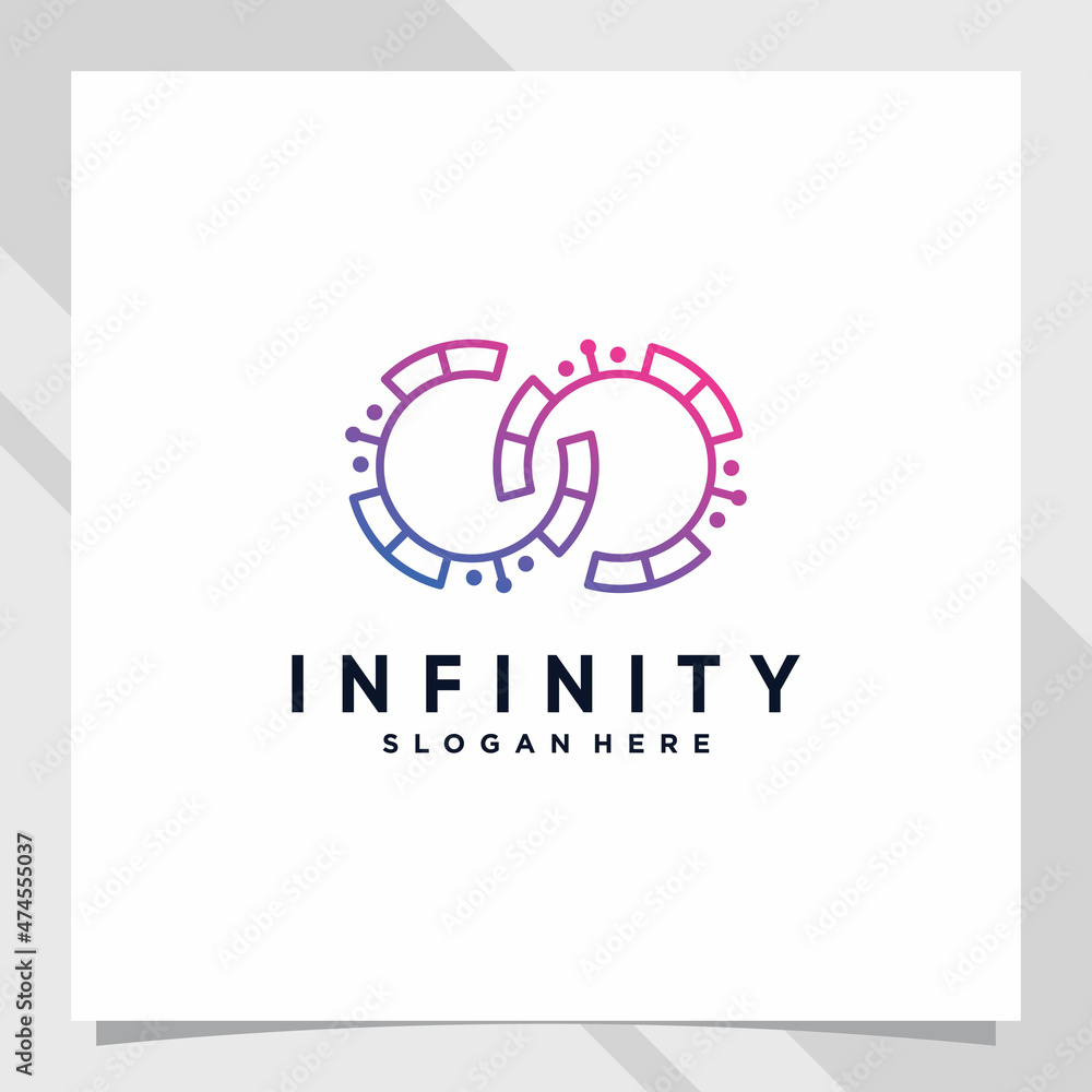 Creative infinity logo design with line art style Creative infinity logo design with line art style