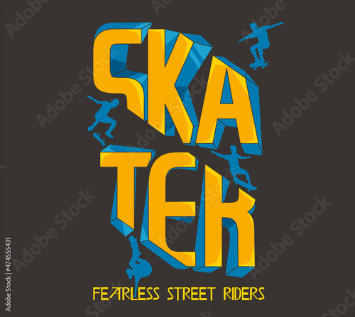 Skateboard vector design for t shirt