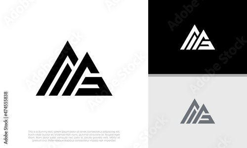 Innovative high tech logo template. Abstract artificial intelligence logo. Initial M. MG logo design.