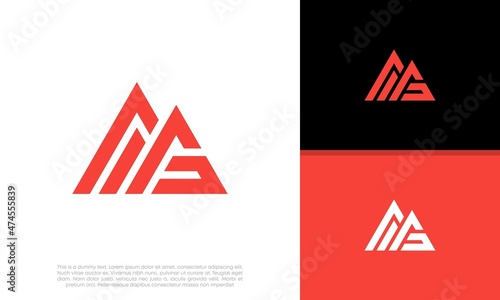 Innovative high tech logo template. Abstract artificial intelligence logo. Initial M. MG logo design.