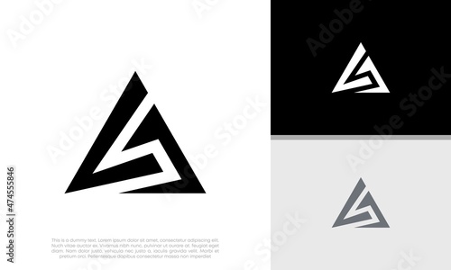 Innovative high tech logo template. Abstract artificial intelligence logo. Initial S logo design. 