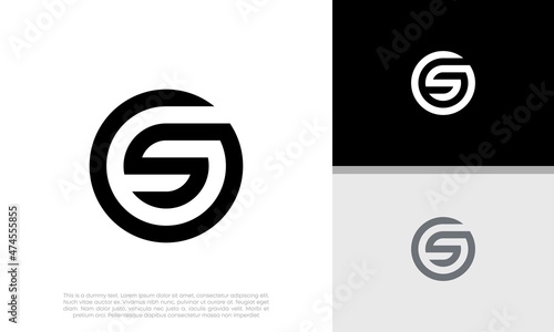 Innovative high tech logo template. Abstract artificial intelligence logo. Initial S logo design. 