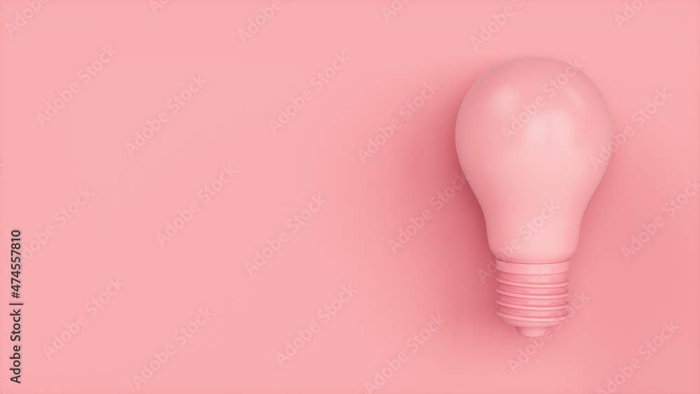 3D Rendering Pink Light Bulb isolated on pink background 3D Rendering Pink Light Bulb isolated on pink background