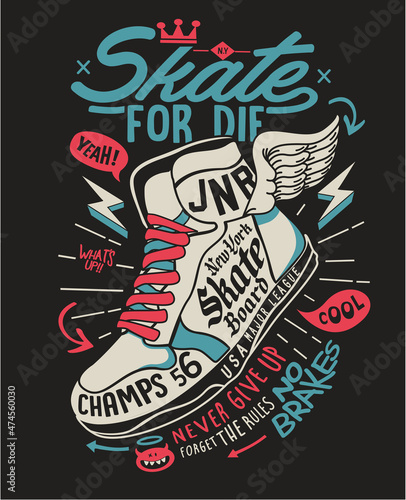 sneakers graphic design for tee