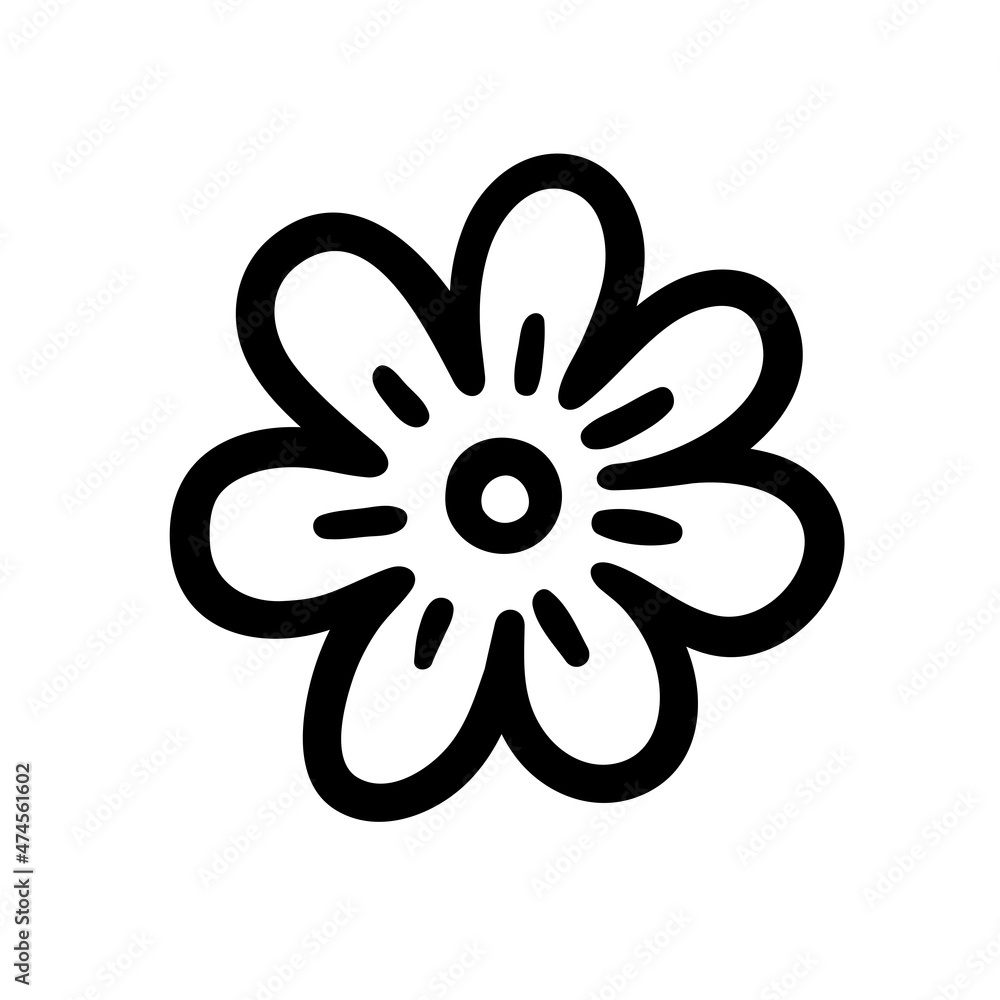 hand-drawn doodle flower. vector isolated cartoon illustration. line print hand-drawn doodle flower. vector isolated cartoon illustration. line print