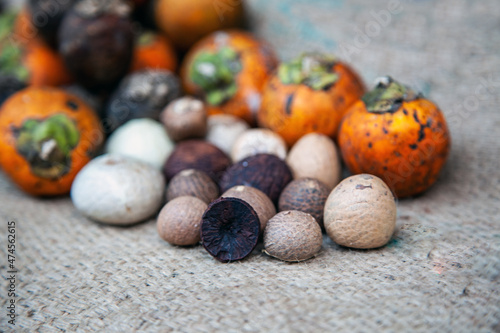 Assorted varieties of betel nuts of coastal Karnataka region of India.