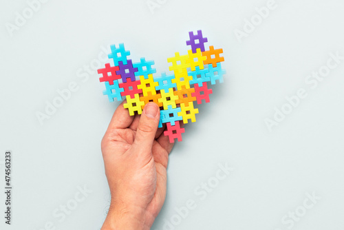 Autism spectrum with puzzle concept