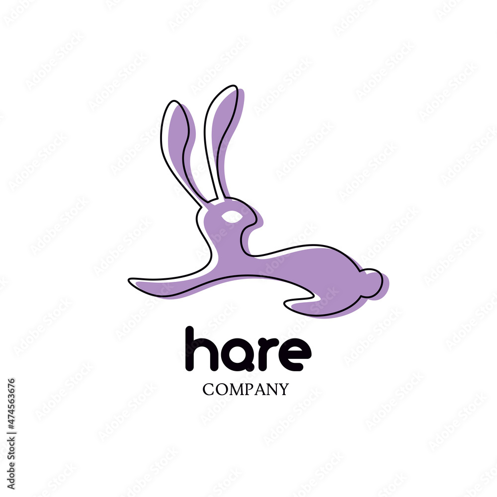 Fototapeta premium Hare or rabbit logo for business in vector