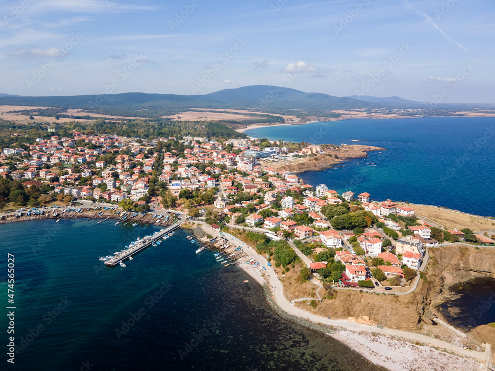 Aerial view of town of Ahtopol,  Bulgaria