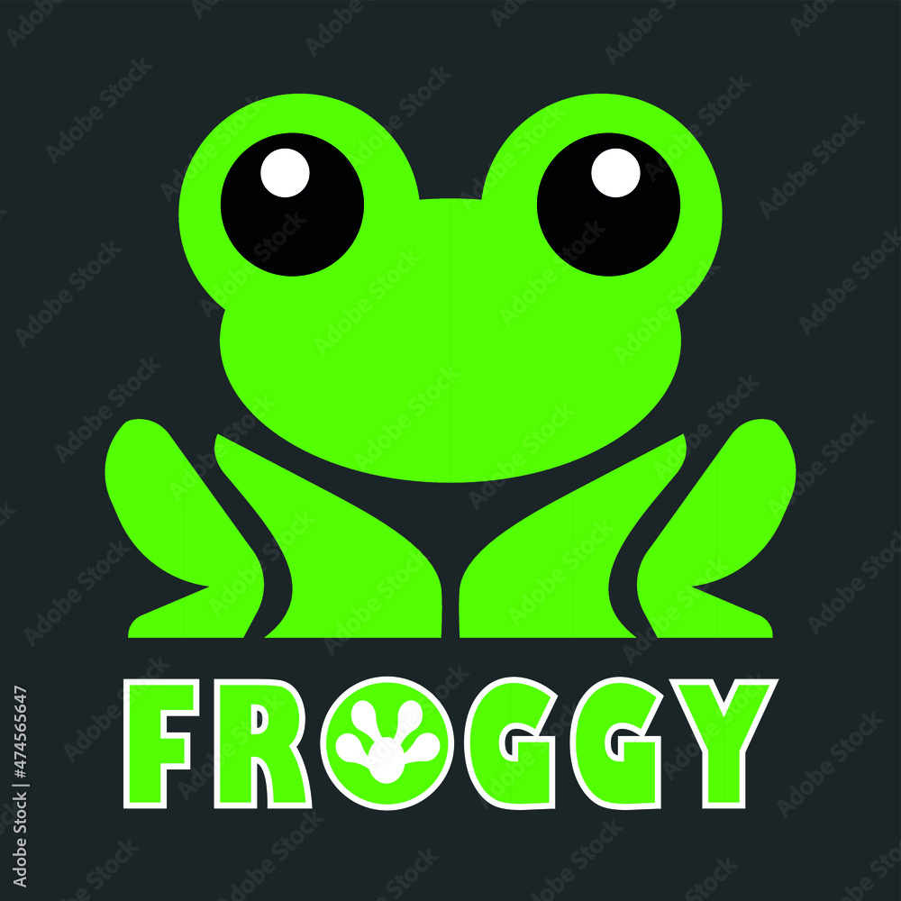 frog logo with a charming green color suitable for company logo