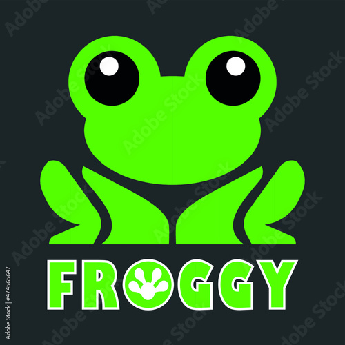 frog logo with a charming green color suitable for company logo