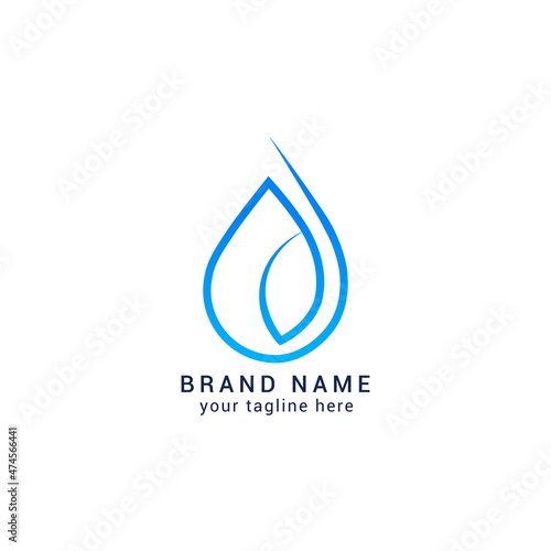 water drop logo design element vector illustration water drop r icon with leaves