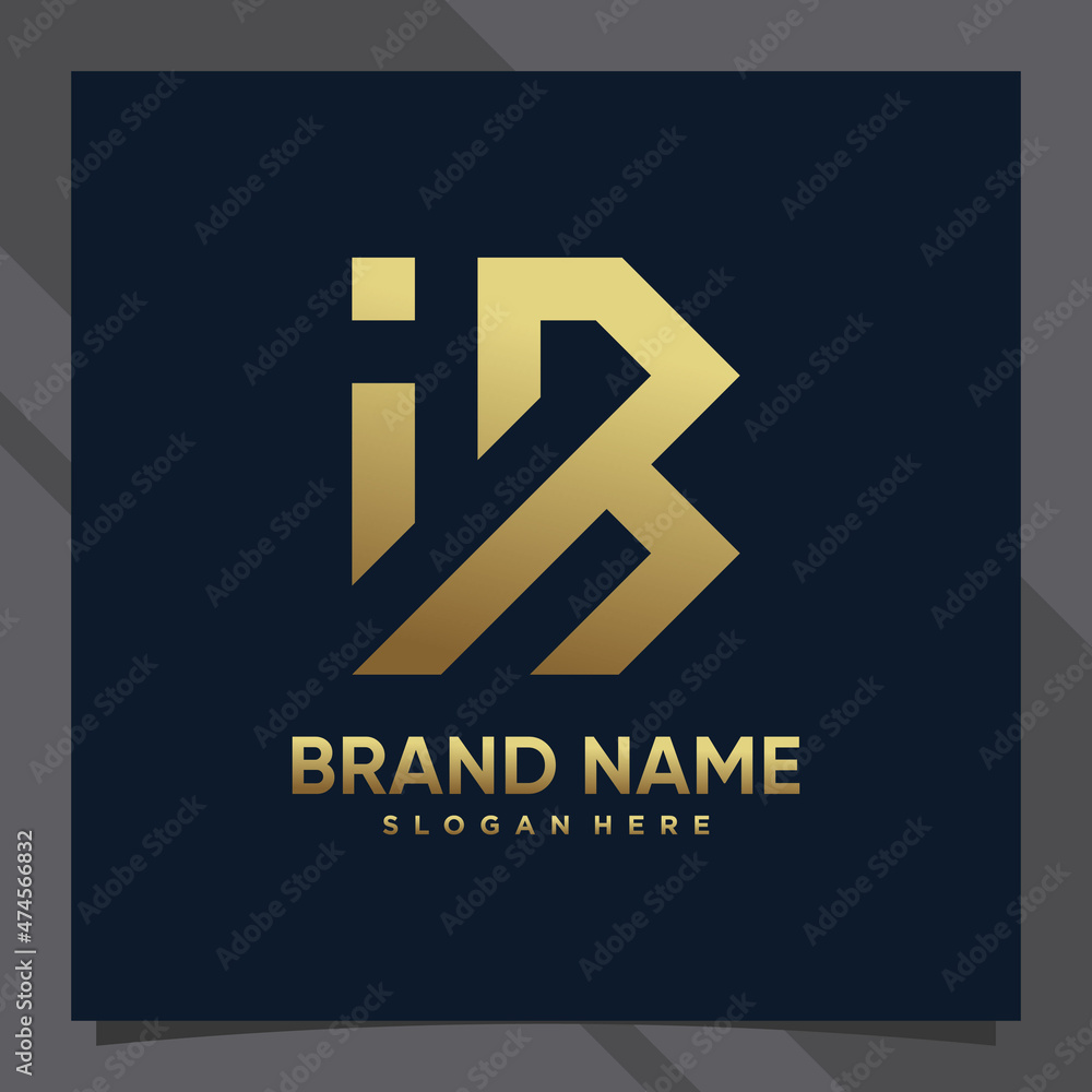 Creative monogram logo design initial letter b with modern concept and golden style color Creative monogram logo design initial letter b with modern concept and golden style color