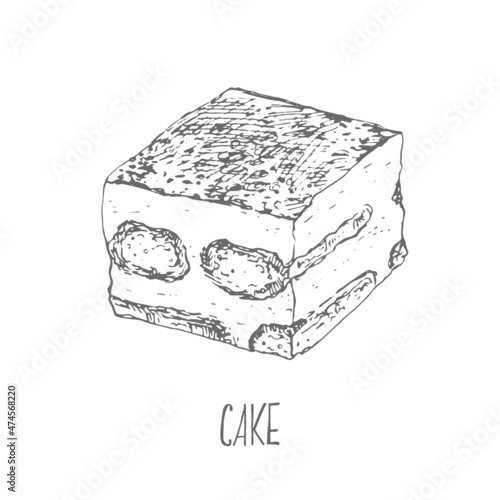 Hand drawn vector fresh baked italian dessert