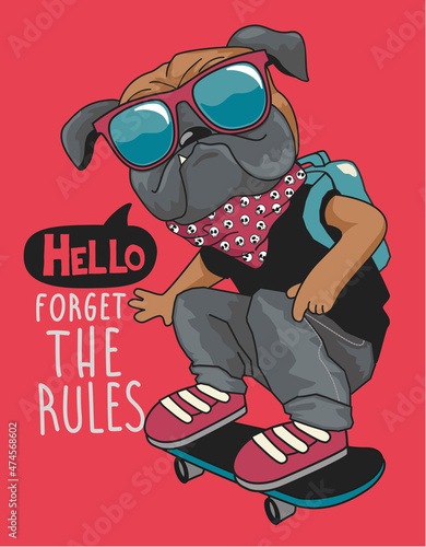 skateboarder dog vector design