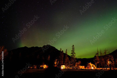 Auroras over Mountains in Banff, Banff National Park