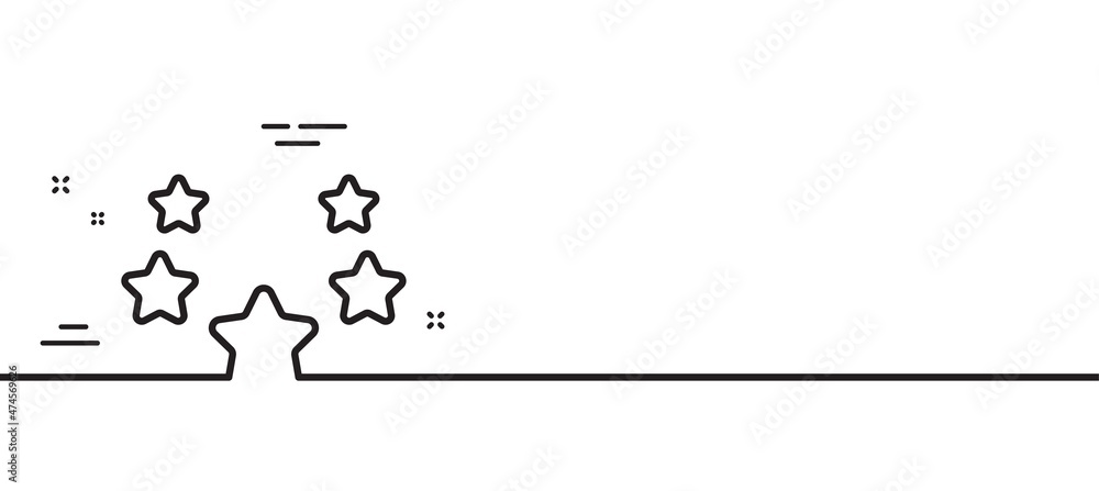 Stars line icon. Best ranking sign. Rating symbol. Minimal line illustration background. Stars line icon pattern banner. White web template concept. Vector