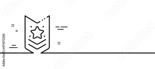 Shoulder strap stars line icon. Star award sign. Best rank symbol. Minimal line illustration background. Shoulder strap line icon pattern banner. White web template concept. Vector