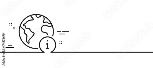 Web information line icon. Internet info sign. Global inform symbol. Minimal line illustration background. Internet line icon pattern banner. White web template concept. Vector