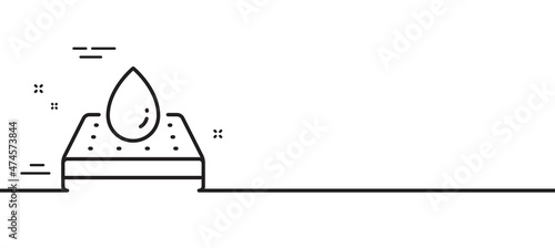 Waterproof mattress protector line icon. Orthopedic pad sign. Breathable sleep bed symbol. Minimal line illustration background. Waterproof mattress line icon pattern banner. Vector