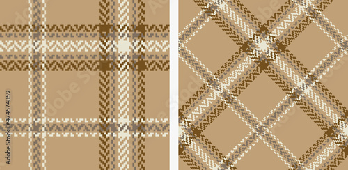 Check plaid seamless pattern set.